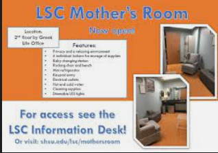 Lactation room on campus for students who are moms