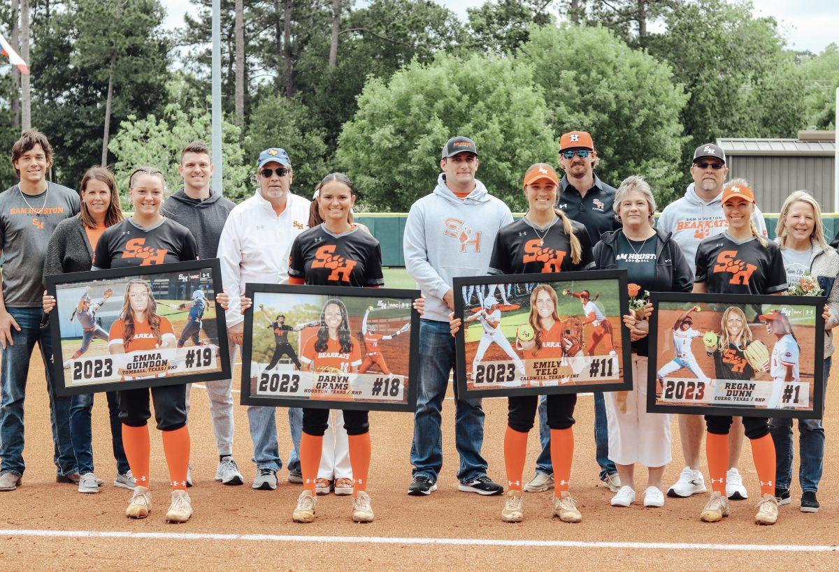 A beautiful moment captured as the Bearkat softball seniors gather with their families and loved ones to celebrate this milestone. Congratulations, seniors!