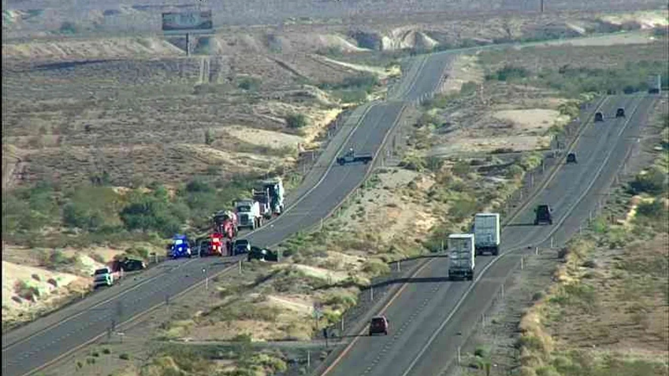 Police investigate a fatal wrong-way crash on Interstate 15 near Valley of Fire Highway