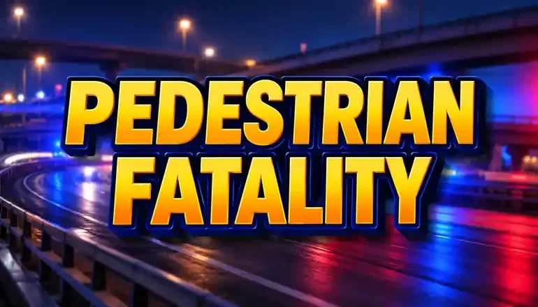 Police and emergency crews at a fatal crash scene on an Interstate 70 ramp