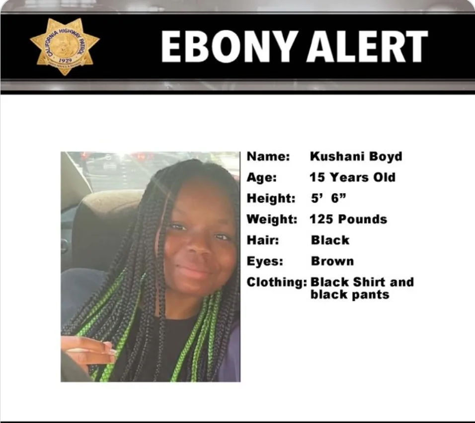 Missing person alert for 15-year-old Kushani Boyd in Riverside County