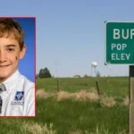 A rural road near Burns, Wyoming, where 11-year-old Liam Cox was struck while riding his bicycle