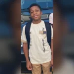 Kansas City police vehicle during a missing child alert
